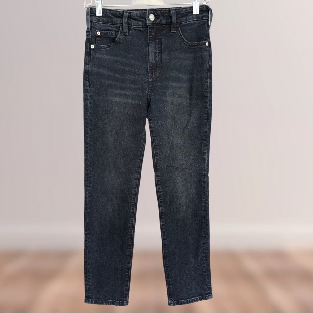 Pilcro for Anthropologie | The Vintage Straight Leg Black Denim Jeans